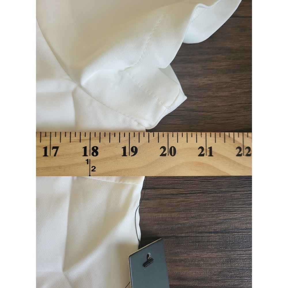 Lulus White Short Sleeve Shift Dress Crew‎ Neck Gold Back Zip Small NWT - Picture 7 of 8